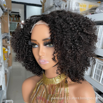 Best Selling Afro Small Kinky Curly Unprocessed Brazilian Virgin Human Hair Lace Wigs Pre Plucked Hairline for Africa Women
